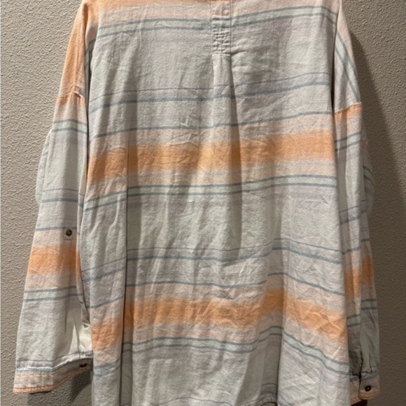 prAna Women’s Meadow Stripe Percy Shirt 2XL Organic Cotton‎ Sustainable - Picture 6 of 9